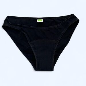 Luna Pads Size XS Black Organic Cotton Bikini Bottom Period Panties